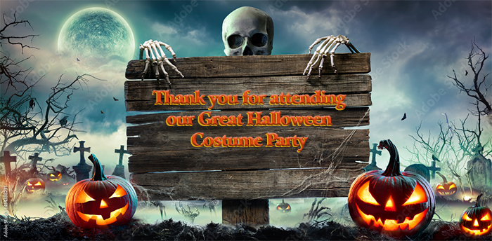 Thank you for attending our Great Halloween Costume Party